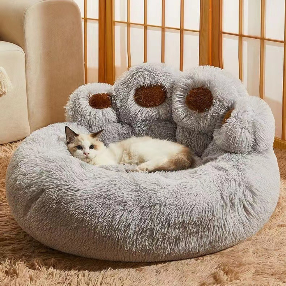 PamperedPups™ - #1 Top-Rated Anti-Anxiety Calming Donut Bed for Cats and Dogs