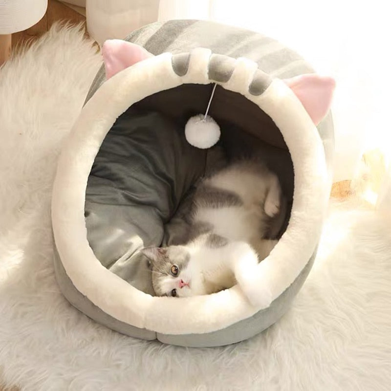 KittyCocoon™ - #1 Best-Selling Cat Cave House Bed With Built-In Toy