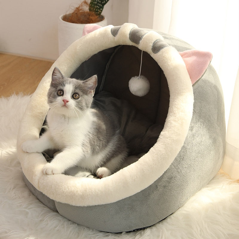 KittyCocoon™ - #1 Best-Selling Cat Cave House Bed With Built-In Toy