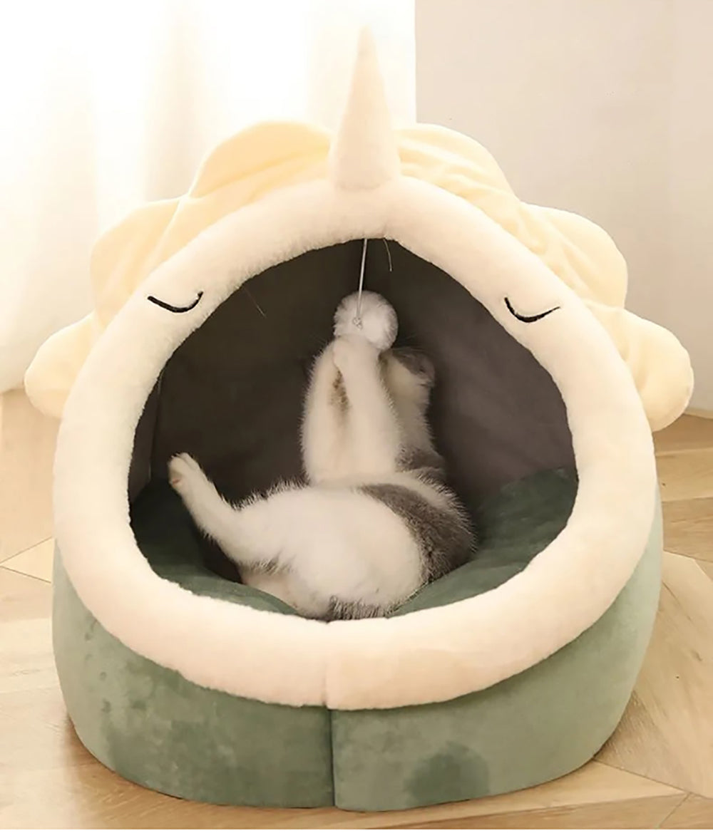 KittyCocoon™ - #1 Best-Selling Cat Cave House Bed With Built-In Toy
