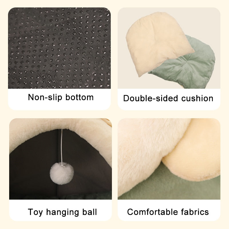 KittyCocoon™ - #1 Best-Selling Cat Cave House Bed With Built-In Toy