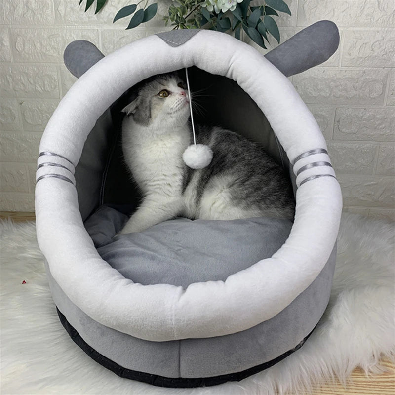 KittyCocoon™ - #1 Best-Selling Cat Cave House Bed With Built-In Toy