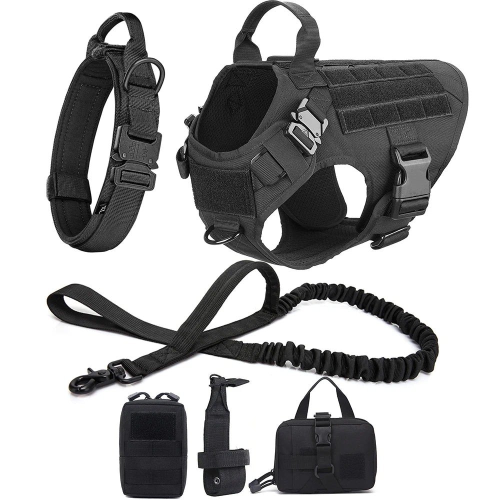 Large Dog Harness Collar Leash Set