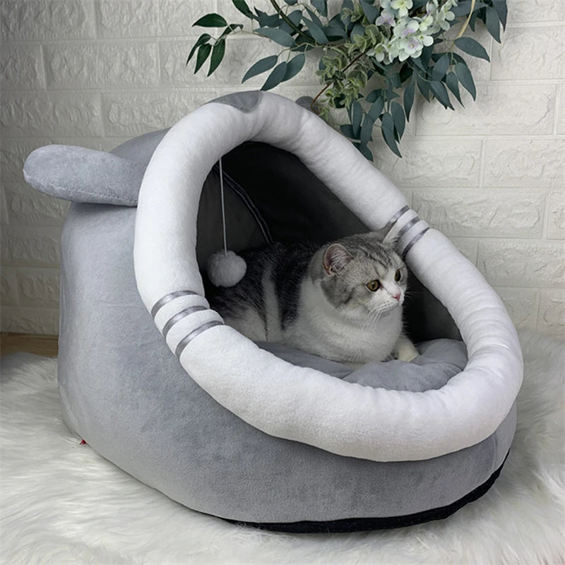 KittyCocoon™ - #1 Best-Selling Cat Cave House Bed With Built-In Toy