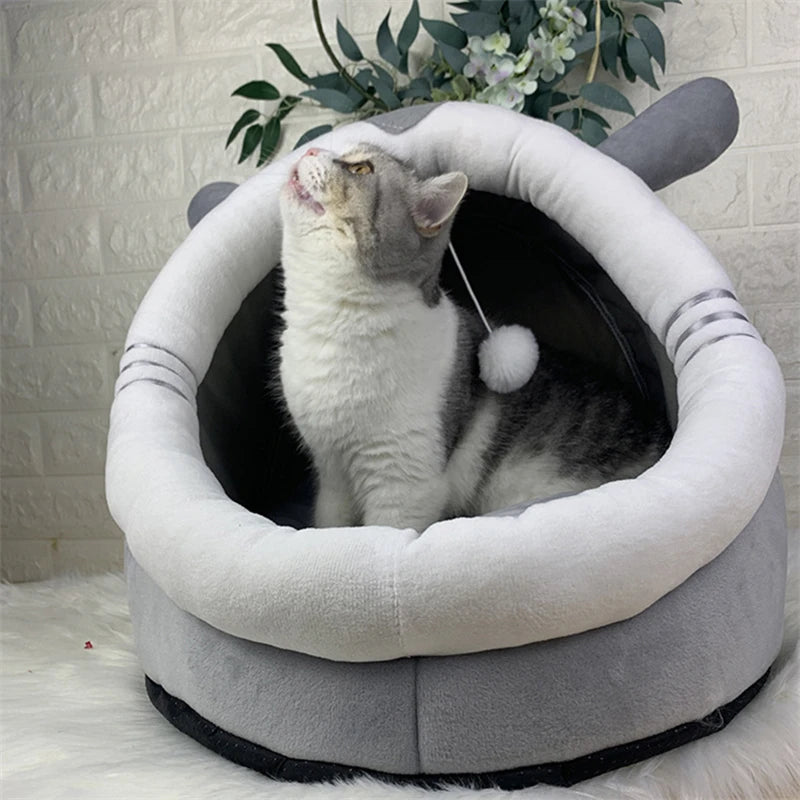 KittyCocoon™ - #1 Best-Selling Cat Cave House Bed With Built-In Toy