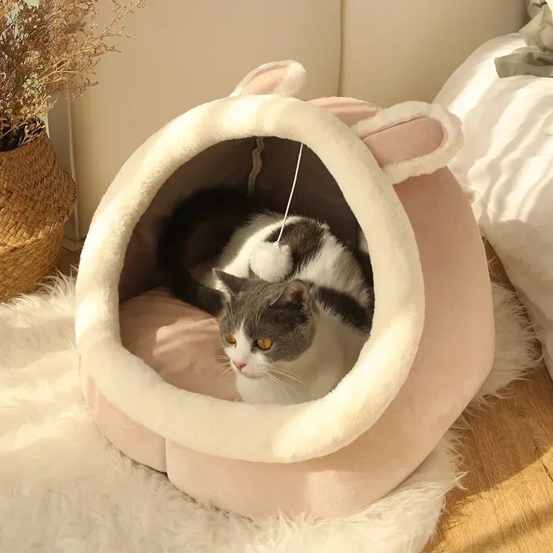 KittyCocoon™ - #1 Best-Selling Cat Cave House Bed With Built-In Toy