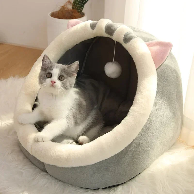 KittyCocoon™ - #1 Best-Selling Cat Cave House Bed With Built-In Toy