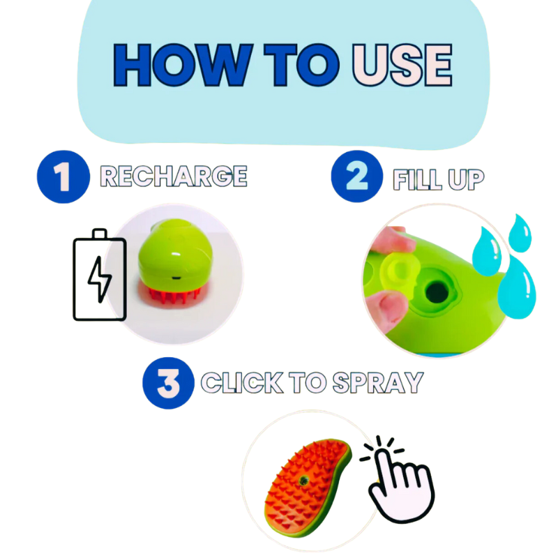 FuzzBuster™ - #1 Best-Selling 3-in-1 Steam, Massage & Grooming Hair Removal Brush for Cats and Dogs