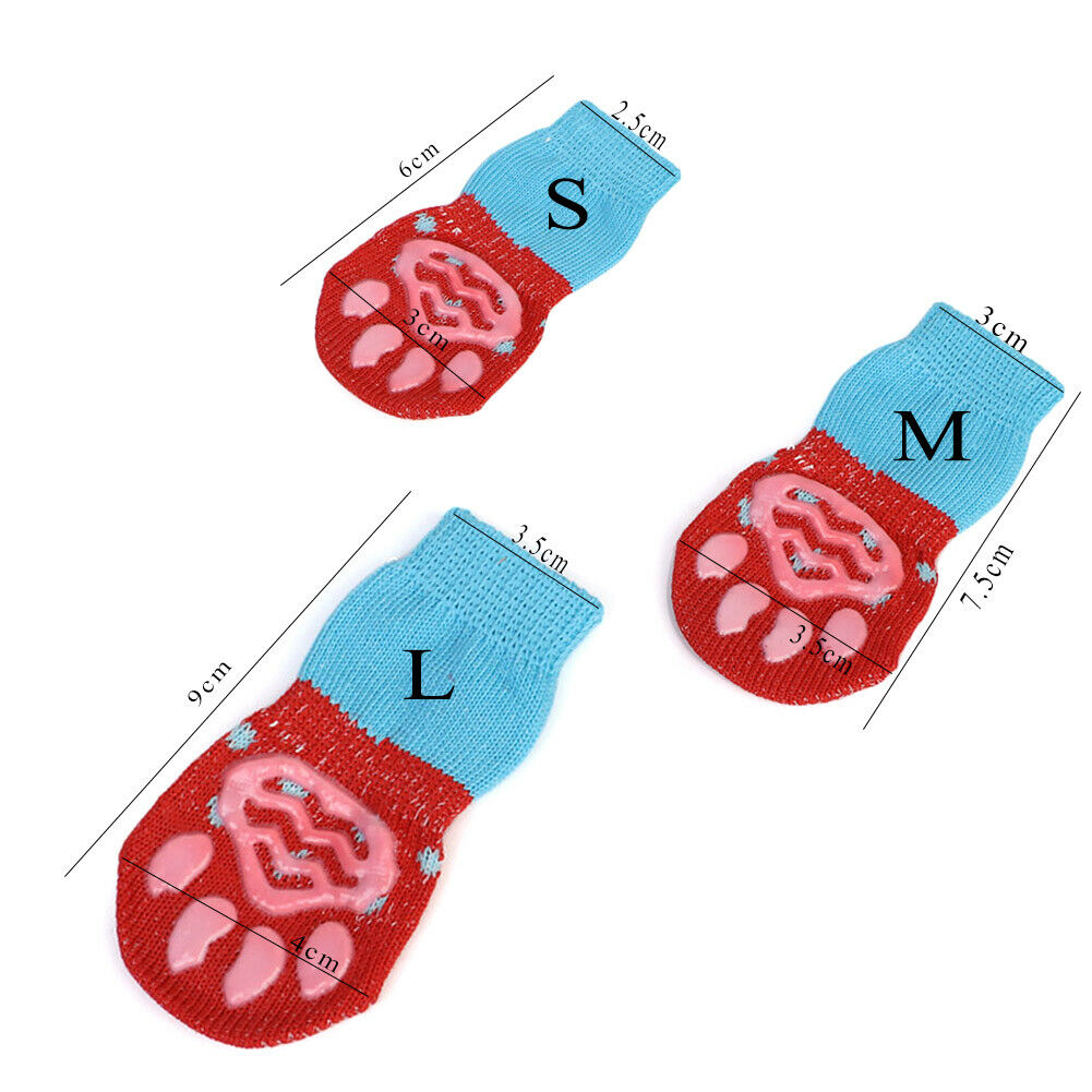 PamperedPups™ - Grippy, Non-Slip Dog and Cat Socks x4