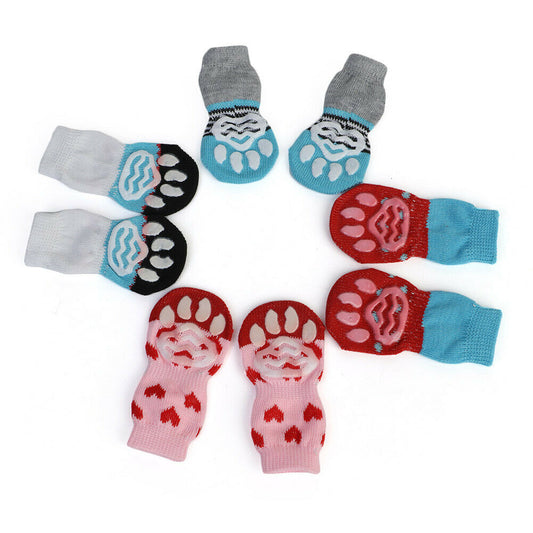 PamperedPups™ - Grippy, Non-Slip Dog and Cat Socks x4