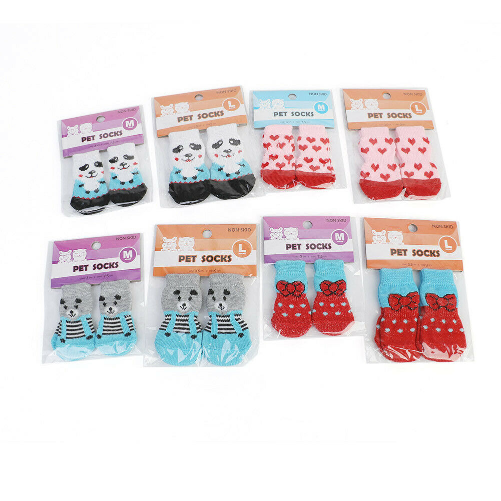 PamperedPups™ - Grippy, Non-Slip Dog and Cat Socks x4