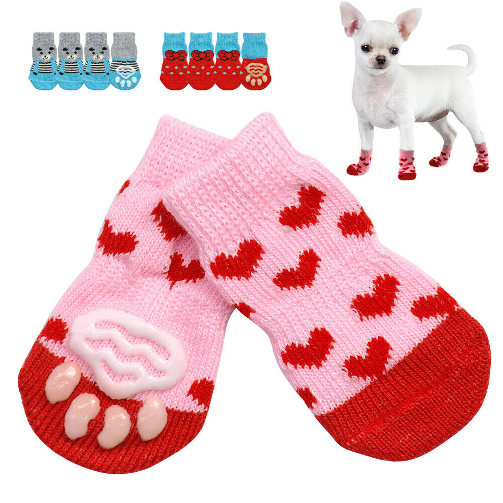 PamperedPups™ - Grippy, Non-Slip Dog and Cat Socks x4