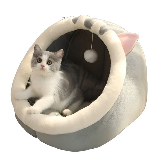 KittyCocoon™ - #1 Best-Selling Cat Cave House Bed With Built-In Toy