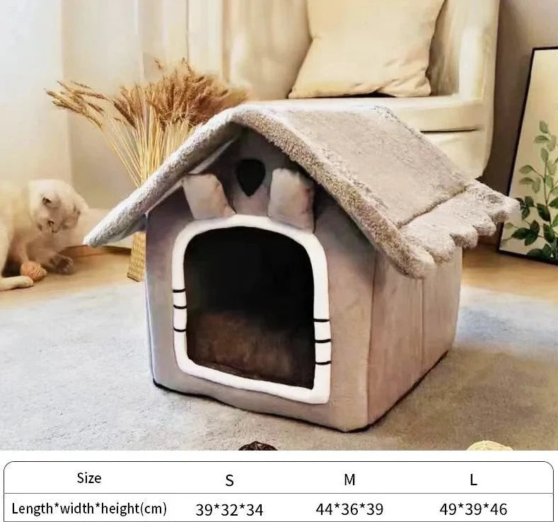 ComfortCottage™ - Foldable, Washable, Indoor Dog & Cat House With Bed