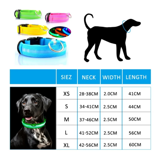 Usb Charging Glowing Led Adjustable Dog Collar