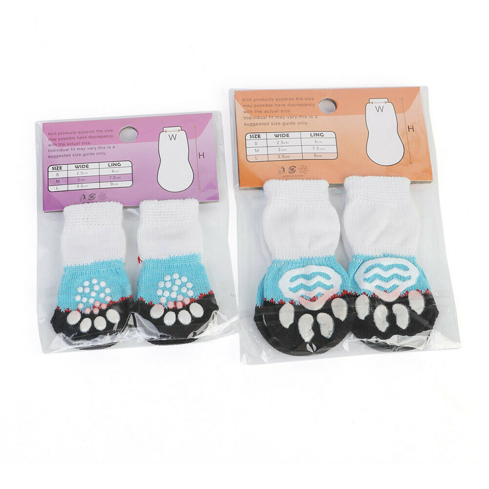 Non-Slip Dog Socks Knitted Pet Puppy Shoes Paw Print for Small Medium Large  Dog◮